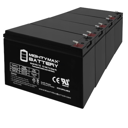 12V 7.2AH Replacement Battery for CyberPower CPS1500AVR UPS - 4PK -  MIGHTY MAX BATTERY, MAX3428179
